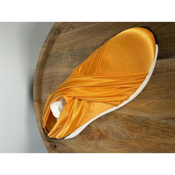 Casadei Orange NWB Satin Slip-On Sneakers Women’s Luxury Designer Size 7 - Picture 2 of 11